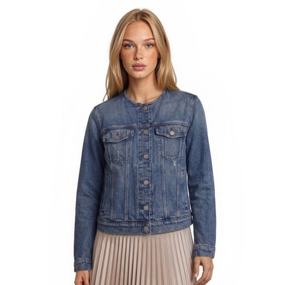 Tommy Jeans Denim Blue Jean Jacket Women's Size Medium Vintage Streetwear 90s